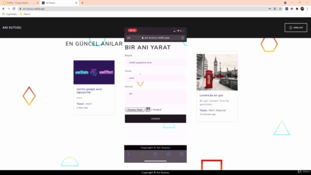2021 MERN Stack ile Web Geliştirme Kursu – Screenshot 2