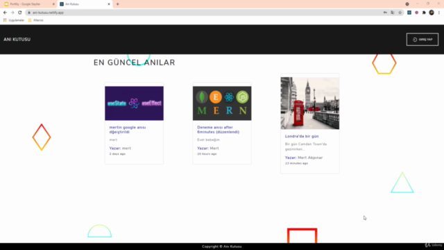 2021 MERN Stack ile Web Geliştirme Kursu – Screenshot 3