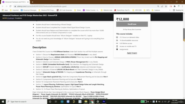 Advanced Hardware and PCB Design Masterclass 2022 -EsteemPCB – Screenshot 1