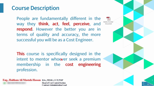 Cost; Estimating, Budgeting, Monitoring, and Controlling – Screenshot 1