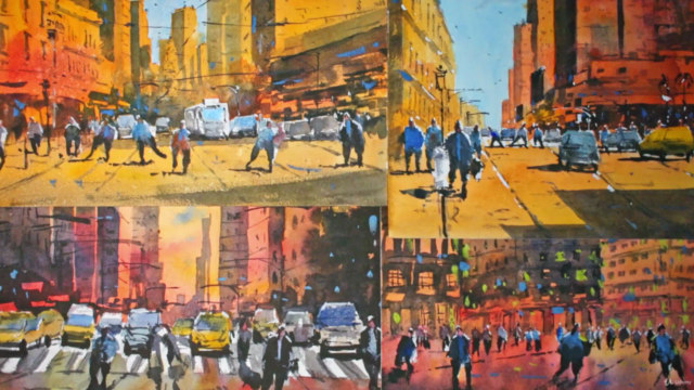 Paint Simple Street Scenes in Watercolor – Screenshot 1
