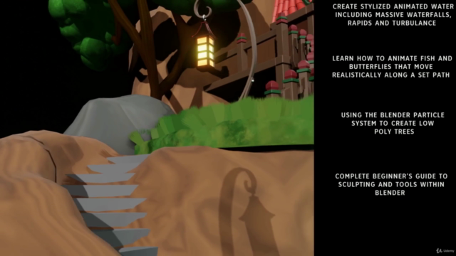 Blender 3D Model a Ghibli Art Stylized Scene – Screenshot 2