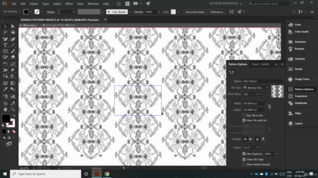Botanical Pattern Design: Floral patterns in Illustrator – Screenshot 4