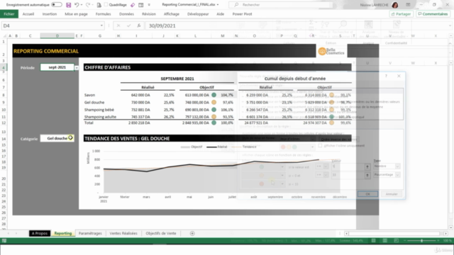 Comment réaliser un Reporting commercial avec Excel – Screenshot 2