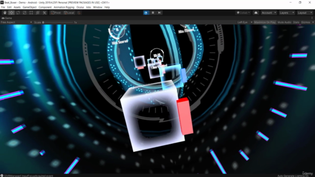 Unity Virtual Reality Dev: Beat Boxer, a Rhythm Fitness Game – Screenshot 2