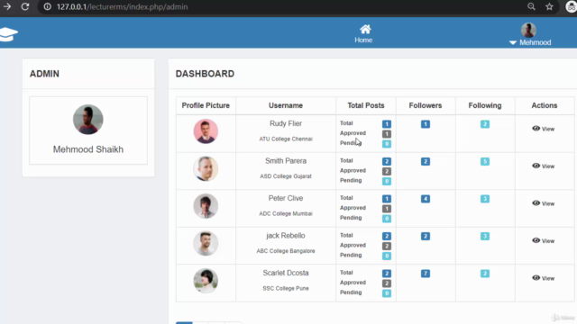 Designing lecturer management system with CodeIgniter & AJAX – Screenshot 4