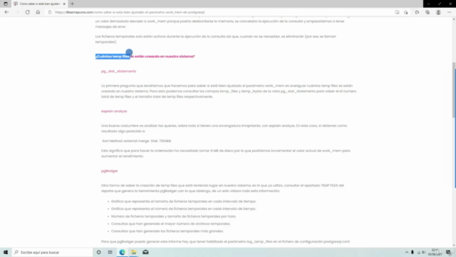 Tuning del servidor PostgreSQL para optimizar el Rendimiento – Screenshot 1