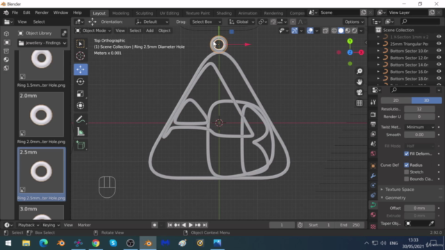 Personalised Jewellery Design Using Blender 4 (3 or 2.92) – Screenshot 4
