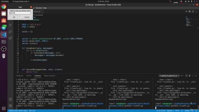 Aplicações em tempo REAL com PYTHON | Crie um CHAT real time – Screenshot 4