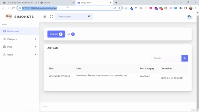 Learn Laravel 9 - Absolute beginner to building a Blog 2022 – Screenshot 1