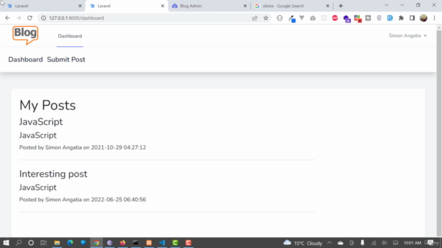 Learn Laravel 9 - Absolute beginner to building a Blog 2022 – Screenshot 3