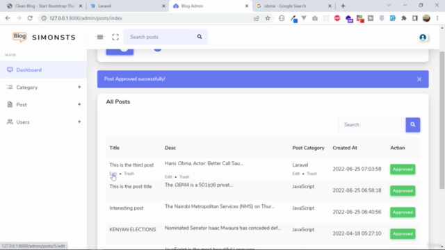 Learn Laravel 9 - Absolute beginner to building a Blog 2022 – Screenshot 4
