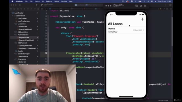 iOS 16 SWIFTUI 3 Loan Tracker MVVM, CoreData & Cloud Kit – Screenshot 2
