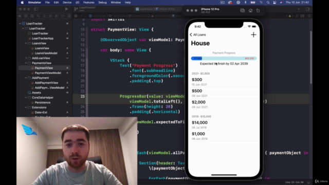 iOS 16 SWIFTUI 3 Loan Tracker MVVM, CoreData & Cloud Kit – Screenshot 3