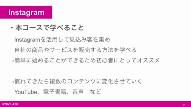【Instagram 集客入門】インスタグラムを活用して商品を販売し毎月安定した収益を上げるためのマスターコース – Screenshot 1