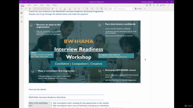 BW4HANA - Interview Readiness Workshop – Screenshot 1