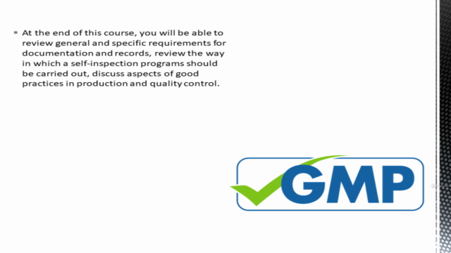 Good Manufacturing Practices (GMP) Certification Course – Screenshot 3