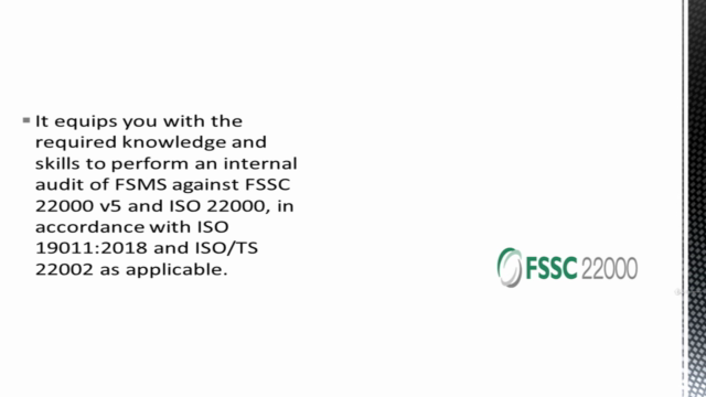 FSSC 22000 Implementation and Internal Auditor Course – Screenshot 1