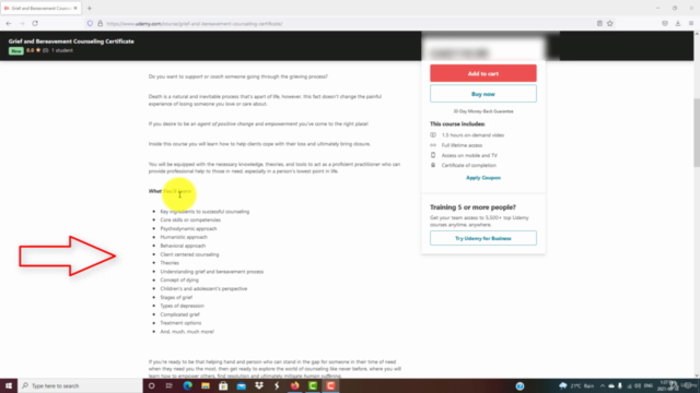 Grief and Bereavement Counseling Certificate – Screenshot 2