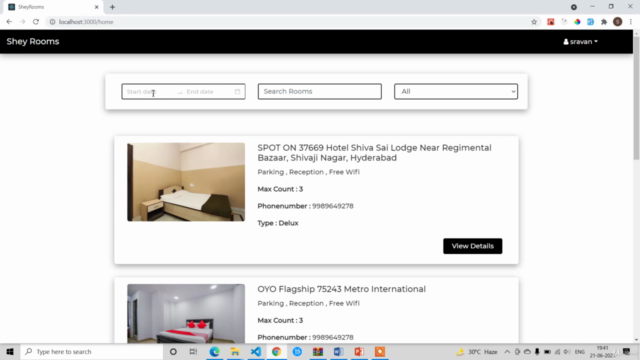 MERN Stack : Hotel Booking App with React ,Node ,Mongo 2021 – Screenshot 2