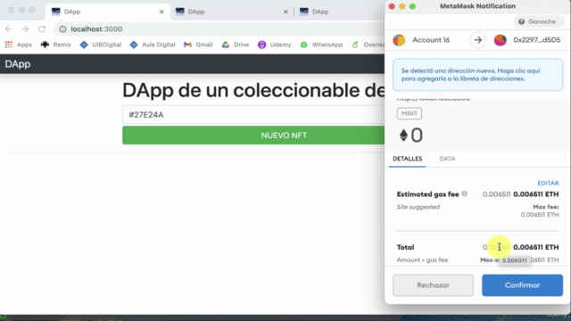 Crea DApps con Tokens NFT en Ethereum usando Truffle y React – Screenshot 2