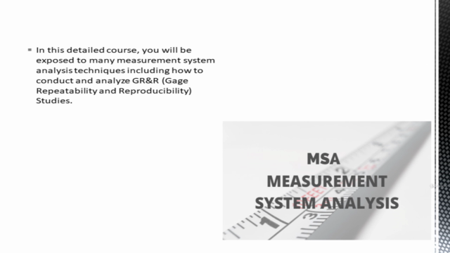 Measurement Systems Analysis (MSA) Training Course – Screenshot 1