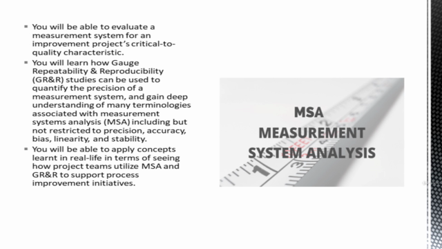 Measurement Systems Analysis (MSA) Training Course – Screenshot 3