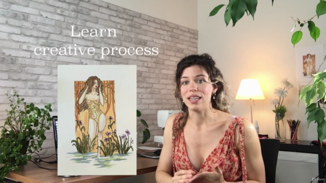 Illustration Fashion Design with Art Nouveau -Flower drawing – Screenshot 3