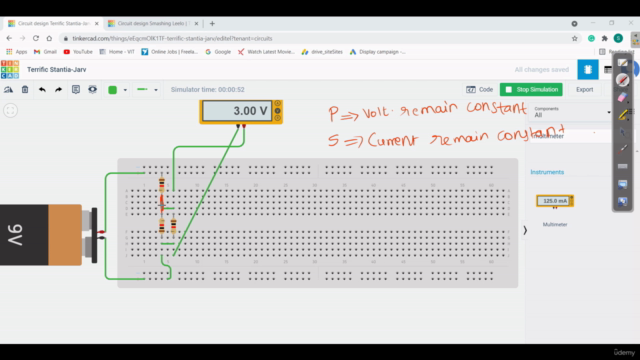 Learn Current Electricity & DC Circuit on Tinkercad Software – Screenshot 4