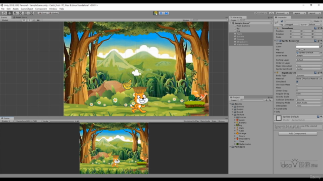 Unity 遊戲設計|2D 喵喵接水果遊戲 PC Game / 切水果遊戲 App Game – Screenshot 3