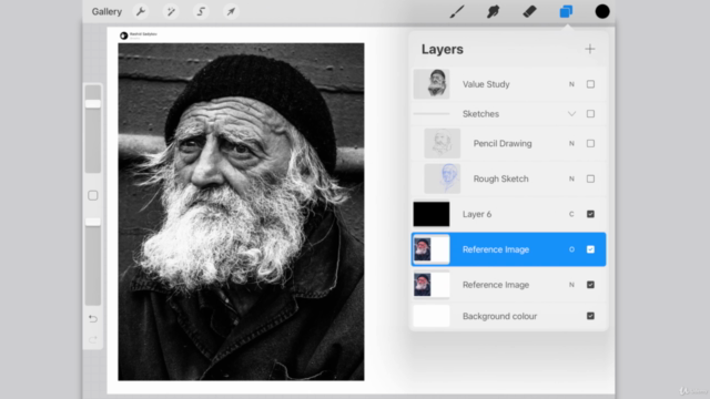 Painting a Realistic Watercolor Portrait in Procreate – Screenshot 3