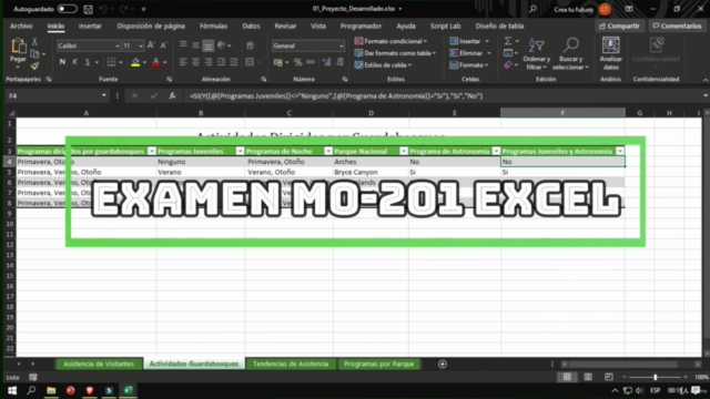EXAMEN MO-201 EXCEL EXPERT – Screenshot 1