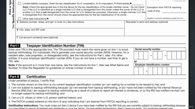 Form W-9 Walkthrough – Screenshot 1