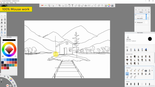 Learn Lake House Digital Painting using Autodesk Sketchbook – Screenshot 1