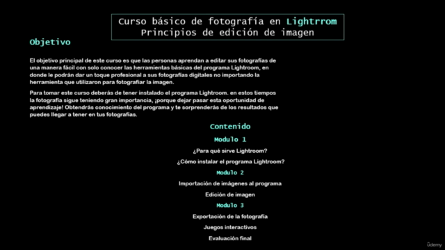 Curso Básico de edición de fotografía en Lightroom – Screenshot 2