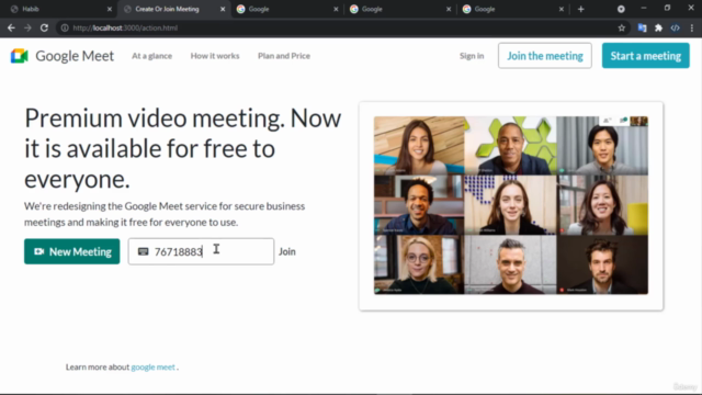 Build a Google Meet Clone from Scratch: WebRTC & Socket io - Screenshot_02