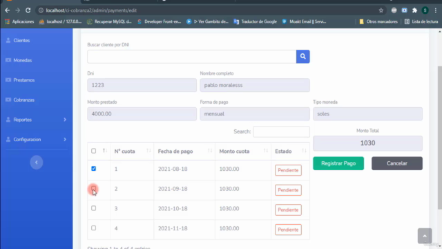 Crea un Sistema de Prestamos y Cobranzas en Codeigniter 3 – Screenshot 3