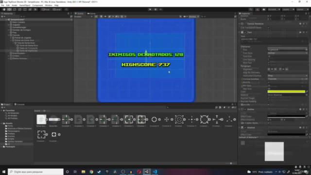 Crie um Jogo Top-Down Shooter 2D na Unity 2021 e C#! - Screenshot_03