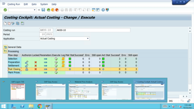 SAP CO : Material Ledger with First in-first out (FIFO) – Screenshot 1