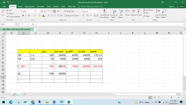 SAP CO : Material Ledger with First in-first out (FIFO) – Screenshot 2