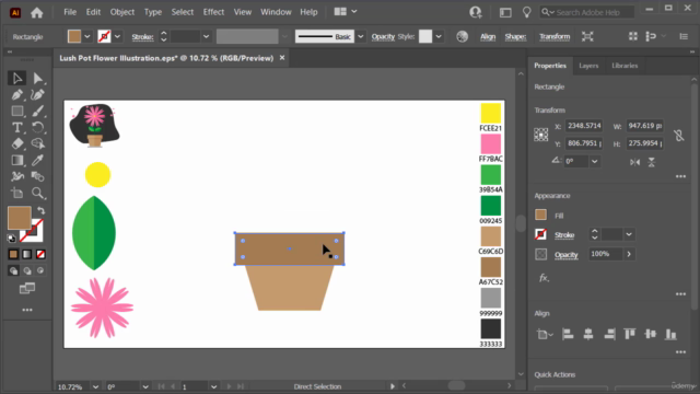 Creating Lush Pot Flower Illustration in Adobe Illustrator – Screenshot 2