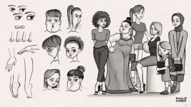 رسم الشخصيات الكرتون الإناث Drawing Female Cartoon Character – Screenshot 4