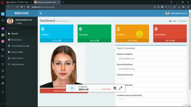 Sistema Para Compartir Archivos PHP, MYSQL, AJAX, JS – Screenshot 1