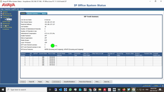 SIP Trunk AVAYA and Grandstream ربط سنترال افايا بجراندستريم – Screenshot 3