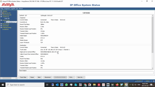 SIP Trunk AVAYA and Grandstream ربط سنترال افايا بجراندستريم – Screenshot 4