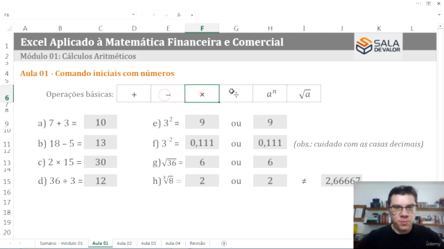 Excel Aplicado a Matemática Financeira e Comercial – Screenshot 1