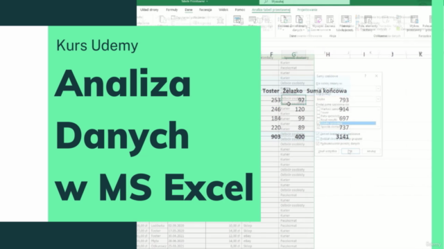 Analiza danych w MS Excel – Screenshot 1