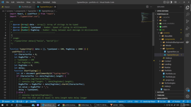 Build a portfolio with React, No external framework/library – Screenshot 1