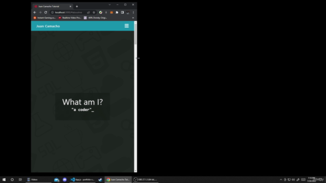 Build a portfolio with React, No external framework/library – Screenshot 2