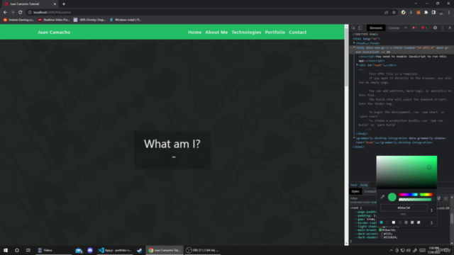 Build a portfolio with React, No external framework/library – Screenshot 3